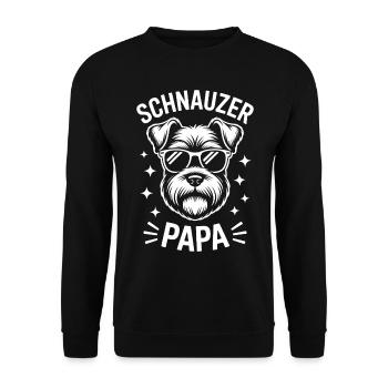 Schnauzer disant papa drôle Schnauzer cadeau - Sweat-shirt Unisexe - noir - Devant - Alina (178cm) & Michal (187cm)