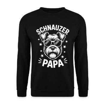Schnauzer disant papa drôle Schnauzer cadeau - Sweat-shirt Unisexe - noir - Devant - Alina (178cm) & Michal (187cm)