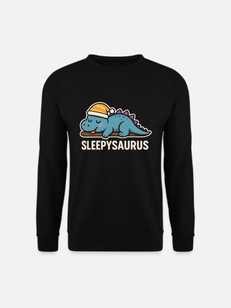Sleepysaurus Dino Sleep Shirt - Unisex Sweatshirt - black