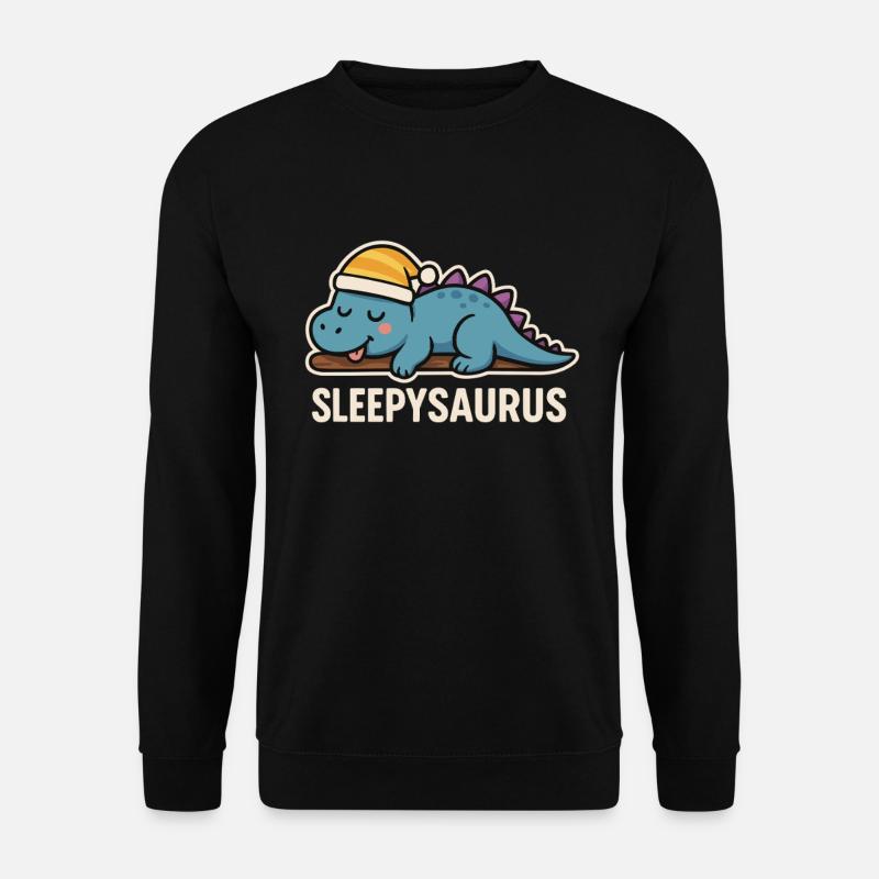 Sleepysaurus Dino Sleep Shirt - Unisex Sweatshirt - black