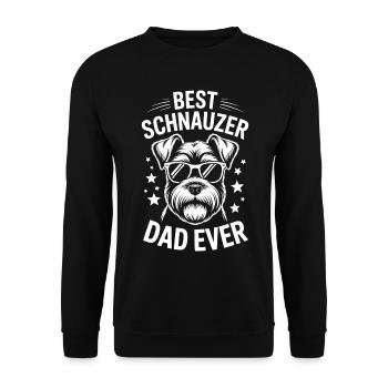 Schnauzer disant papa drôle Schnauzer cadeau - Sweat-shirt Unisexe - noir - Devant - Alina (178cm) & Michal (187cm)