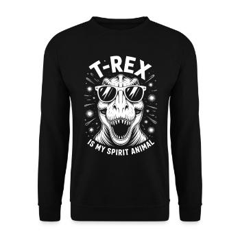 T-Rex Saying Dinosaur Funny T-Rex Gift - Unisex Sweatshirt - black - Front - Alina (178cm) & Michal (187cm)