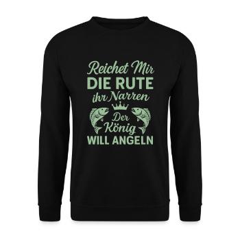 Roi de la pêche – Donnez-moi la canne ! - Sweat-shirt Unisexe - noir - Devant - Alina (178cm) & Michal (187cm)