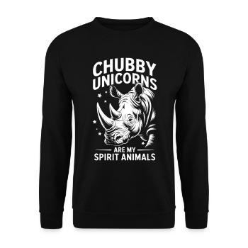 Nashorn Spruch Nashörner Lustiges Nashorn Geschenk - Unisex Pullover - Schwarz - Vorne - Alina (178cm) & Michal (187cm)