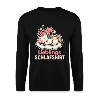Chemise de nuit préférée – Unicorn Pyjama Design - Sweat-shirt Unisexe - noir - Devant - Alina (178cm) & Michal (187cm)