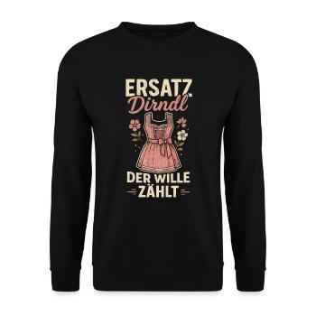 Replacement Dirndl – The Will Counts - Unisex Sweatshirt - black - Front - Alina (178cm) & Michal (187cm)