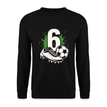 Soccer Number 6 – Kids Soccer Design - Unisex Sweatshirt - black - Front - Alina (178cm) & Michal (187cm)