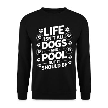 Pool Billiard Spruch Lustig Pool Billiard Geschenk - Unisex Pullover - Schwarz - Vorne - Alina (178cm) & Michal (187cm)