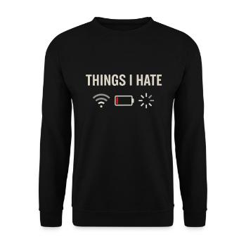 Dinge, die ich hasse - Unisex Pullover - Schwarz - Vorne - Alina (178cm) & Michal (187cm)