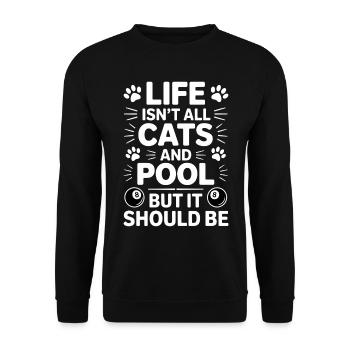 Pool Billiard Spruch Lustig Pool Billiard Geschenk - Unisex Pullover - Schwarz - Vorne - Alina (178cm) & Michal (187cm)
