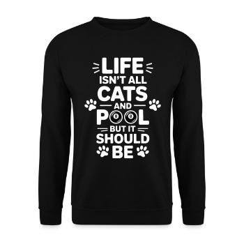 Pool Billiard Spruch Lustig Pool Billiard Geschenk - Unisex Pullover - Schwarz - Vorne - Alina (178cm) & Michal (187cm)