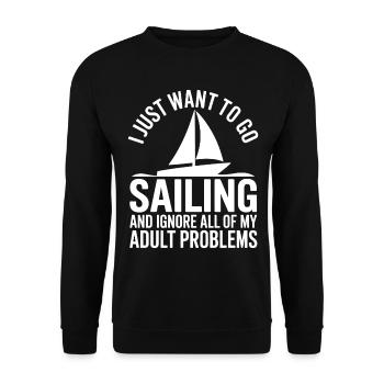 Sailing Saying Sailor Sailing Gift - Unisex Sweatshirt - black - Front - Alina (178cm) & Michal (187cm)