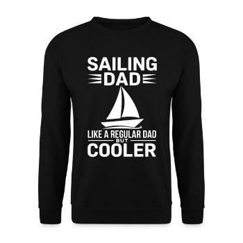 Segeln Spruch Papa Vater Segler Segeln Geschenk - Unisex Pullover - Schwarz - Vorne - Alina (178cm) & Michal (187cm)