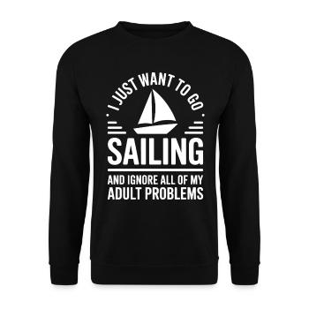 Sailing Saying Sailor Sailing Gift - Unisex Sweatshirt - black - Front - Alina (178cm) & Michal (187cm)