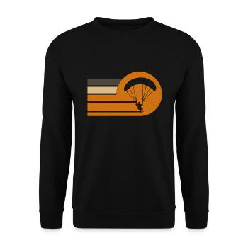 Retro Gleitschirm – Coucher de soleil en parapente - Sweat-shirt Unisexe - noir - Devant - Alina (178cm) & Michal (187cm)