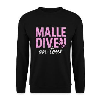 Malle Diven on Tour – Girls Trip Shirt - Unisex Pullover - Schwarz - Vorne - Alina (178cm) & Michal (187cm)
