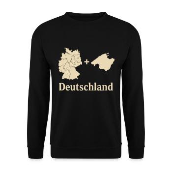 Deutschland + Mallorca = Liebe - Unisex Pullover - Schwarz - Vorne - Alina (178cm) & Michal (187cm)