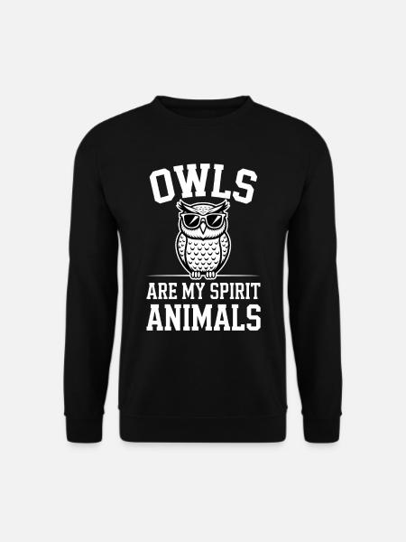 Eule Spruch Eulen Lustiges Eulen Geschenk - Unisex Pullover - Schwarz