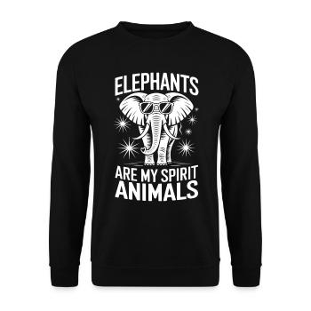Elephant Saying Africa Funny Elephant Gift - Unisex Sweatshirt - black - Front - Alina (178cm) & Michal (187cm)