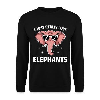 Elephant Saying Africa Funny Elephant Gift - Unisex Sweatshirt - black - Front - Alina (178cm) & Michal (187cm)