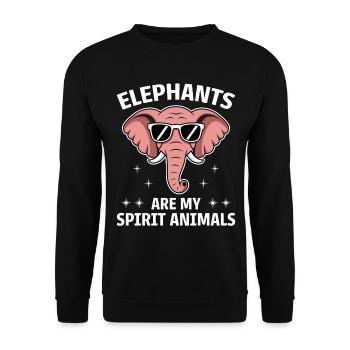 Elephant Saying Africa Funny Elephant Gift - Unisex Sweatshirt - black - Front - Alina (178cm) & Michal (187cm)