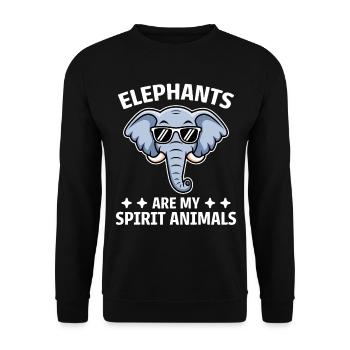 Elephant Saying Africa Funny Elephant Gift - Unisex Sweatshirt - black - Front - Alina (178cm) & Michal (187cm)