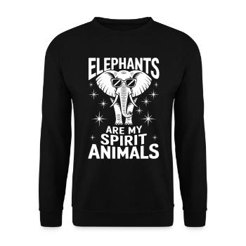 Elephant Saying Africa Funny Elephant Gift - Unisex Sweatshirt - black - Front - Alina (178cm) & Michal (187cm)