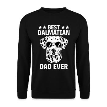 Dalmatiner Spruch Dad Lustiges Dalmatiner Geschenk - Unisex Pullover - Schwarz - Vorne - Alina (178cm) & Michal (187cm)