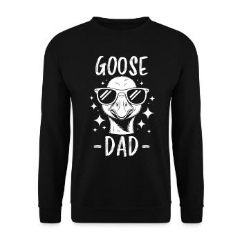 Gans Spruch Papa Gänse Lustiges Gans Geschenk - Unisex Pullover - Schwarz - Vorne - Alina (178cm) & Michal (187cm)
