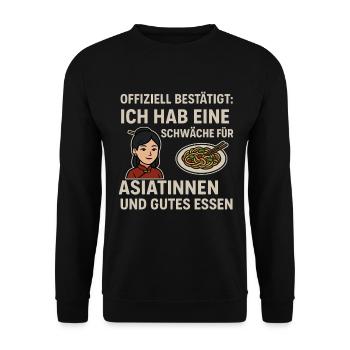 Asian women and good food - Unisex Sweatshirt - black - Front - Alina (178cm) & Michal (187cm)