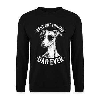 Greyhound Spruch Windhund Papa Greyhound Geschenk - Unisex Pullover - Schwarz - Vorne - Alina (178cm) & Michal (187cm)