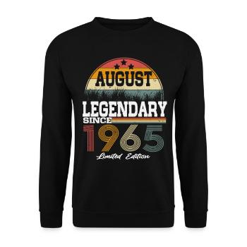 Des légendes sont nées en août 1965 - Sweat-shirt Unisexe - noir - Devant - Alina (178cm) & Michal (187cm)