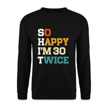 60 Anniversaire 60 Années Né 1965 - Sweat-shirt Unisexe - noir - Devant - Alina (178cm) & Michal (187cm)