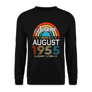August 1955 Vintage Vintage Retro Birthday - Unisex Sweatshirt - black - Front - Alina (178cm) & Michal (187cm)