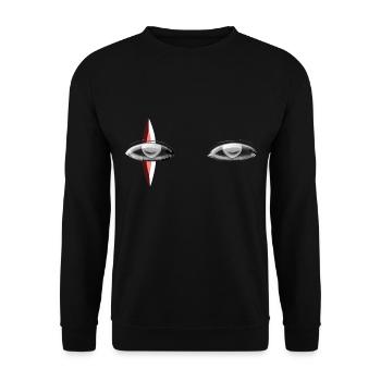 eye eye red symbol - Unisex Sweatshirt - black - Front - Alina (178cm) & Michal (187cm)