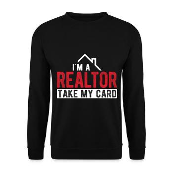 Immobilien-Händler Für Immobilien-Makler - Unisex Pullover - Schwarz - Vorne - Alina (178cm) & Michal (187cm)