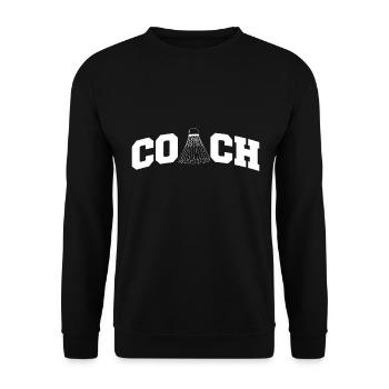 Shuttlecock Badminton Coach Shirt Federpspieler - Unisex Sweatshirt - black - Front - Alina (178cm) & Michal (187cm)