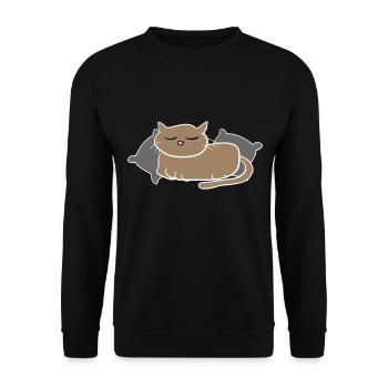 chat sommeil animal de compagnie fatigué animal de compagnie - Sweat-shirt Unisexe - noir - Devant - Alina (178cm) & Michal (187cm)