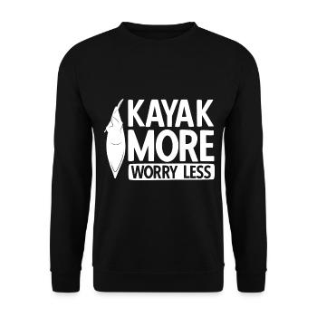 Paddel-Boot Kanu-Fahrer Für Kajak - Unisex Pullover - Schwarz - Vorne - Alina (178cm) & Michal (187cm)