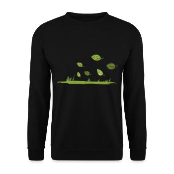 Natur Grass Wind Blätter Boden - Unisex Pullover - Schwarz - Vorne - Alina (178cm) & Michal (187cm)