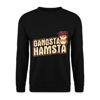 Nagetier Hamster - Unisex Pullover - Schwarz - Vorne - Alina (178cm) & Michal (187cm)