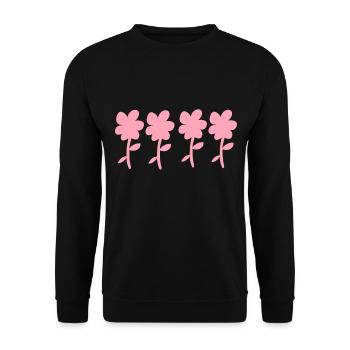 flower symbol nature plant four flowers - Unisex Sweatshirt - black - Front - Alina (178cm) & Michal (187cm)