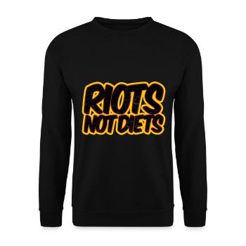 Riots not Diets - Unisex Sweatshirt - black - Front - Alina (178cm) & Michal (187cm)