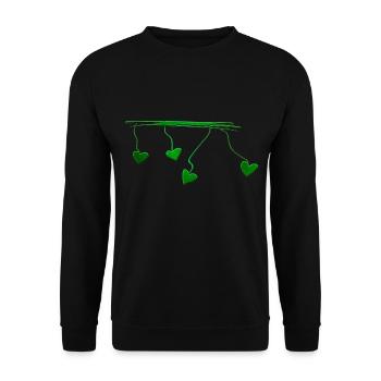 green heart lines line line - Unisex Sweatshirt - black - Front - Alina (178cm) & Michal (187cm)
