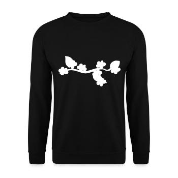 Flower Leaf Line Nature Branch Shape - Unisex Sweatshirt - black - Front - Alina (178cm) & Michal (187cm)