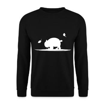 Animal Love Cartoon Panda Ecosystem Nature Grass - Unisex Sweatshirt - black - Front - Alina (178cm) & Michal (187cm)