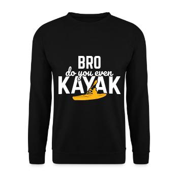 Paddel-Boot Kanu-Fahrer Für Kajak - Unisex Pullover - Schwarz - Vorne - Alina (178cm) & Michal (187cm)
