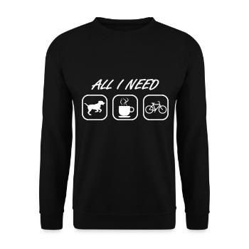 Dog Bicycle Coffee - Unisex Sweatshirt - black - Front - Alina (178cm) & Michal (187cm)
