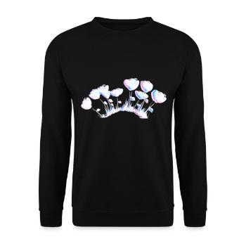 blumen rosa grass symbol pflanze glitzer - Unisex Pullover - Schwarz - Vorne - Alina (178cm) & Michal (187cm)