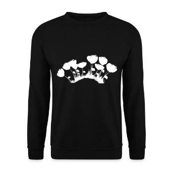 blumen grass symbol pflanze - Unisex Pullover - Schwarz - Vorne - Alina (178cm) & Michal (187cm)
